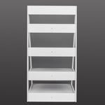 ZUN Wood Plastic 4-Tier Ladder Style Shelf Plant Stand White 01738694