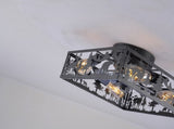 20'' Square Fabric Farmhouse Flush Mount Ceiling Fan .Bladeless Ceiling Fan 6 Speed Reversible with W3596P456605