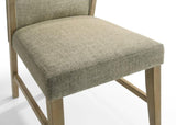 Eden Set of 2 Beige Linen Dining Chair with Rustic Oak Finish Legs B061P291331