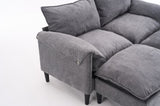 Convertible Combination Sofa Sofa U-Shaped Sofa with Footstools with Storage, Gray Sofa for Living W2012P252429
