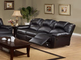 3 Seats Bonded Leather Manual Motion Reclining Sofa in Black B01682189