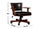 Leatherette Arm Chair with Casters in Cherry and Espresso B016P156862