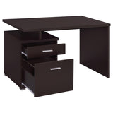 Cappuccino 2-Drawer Reversible Office Desk B062P153862