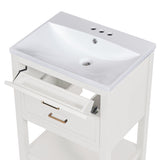 24'' Vanity with Top Sink, Modern Storage Cabinet with 2 Drawers, Single Sink N710P182935K
