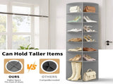 7-tier, 360&deg rotating wood-plastic composite shoe rack, 60*60*184cm, gray 93823398