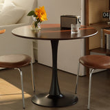 Walnut Round Table, Modern Dining Table, Dining Table,MDF Top and Steel Base Tulip Round Kitchen W2641P300056