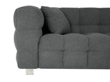 Grey teddy fleece sofa 80 inch discharge in living room bedroom with two throw pillows hardware foot W1278141700