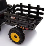 ZUN 12V Kids Ride On Tractor with Trailer, Battery Powered Electric Car w/ Music, USB, Music, LED W2181137524