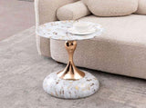 Mermaid Tail End Coffee Table Round Side Table, Modern Metal Pedestal Table, Minimalist Accent Table W2664P232838