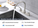 Single Handle High Arc Brushed Nickel Pull Out Kitchen Faucet,Single Level Stainless Steel Kitchen 07299265