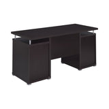 ZUN Computer Desk with 2 Drawers and Cabinet in Cappuccino B016P162591