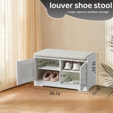 ZUN 29.5"Shoe Storage Bench with 2 Door Cabinet, Entryway Bench with White Shoe Storage, Shoe Bench with W2948P244736