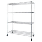 ZUN 4-Tier NSF Heavy Duty Adjustable Storage Metal Rack with Wheels & Shelf Liners Ideal for Garage, 20930977