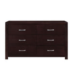 ZUN Espresso Finish 1pc Dresser of 6x Drawers Silver Tone Bar Pulls Contemporary Design Bedroom B01165905