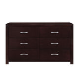 ZUN Espresso Finish 1pc Dresser of 6x Drawers Silver Tone Bar Pulls Contemporary Design Bedroom B01165905