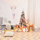 4.5ft Christmas Tree with Snow Flocked Branches - 242 High-Density Tips, Premium PVC, Foldable Metal 30811929