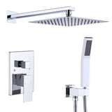 ZUN Shower System Shower Faucet Combo Set Wall Mounted with 12" Rainfall Shower Head and handheld shower 87609196