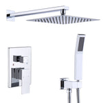 ZUN Shower System Shower Faucet Combo Set Wall Mounted with 10" Rainfall Shower Head and handheld shower T3177P269095