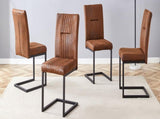4 Ergonomic Brown Technology Fabric Dining Chairs, Perfectly Blending Comfort And Simplicity. A Box W1151P266890