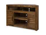 52 inch Corner TV Stand Console for TVs up to 55 inches, No Assembly Required, Whiskey Finish B108P160088