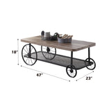 Oak and Antique Grey Coffee Table with Shelf B062P209081