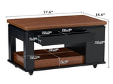 27.6'' Modern Multi-Function Coffee Table/Side Table with Foldable Top & Casters, Multi-tier N735P328521B