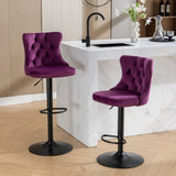 Swivel Velvet Barstools Adjusatble Seat Height from 25-33 Inch,17.7inch base, Modern Upholstered Bar W1143P151487
