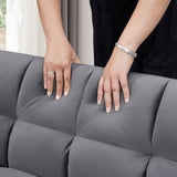 64.9 "3-in-1 foldable large size sofa bed, modern velvet double sofa, sofa bed with adjustable back, W2564P228261