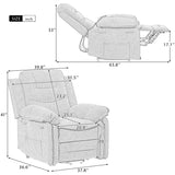 ZUN Massage Recliner,Power Lift for Elderly with Adjustable Massage and Heating Function,Recliner N719P187474C