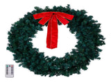 46in Pre-lit Christmas Wreath, Lighted Artificial Xmas Wreath with 150 Warm & Multi-color Lights and 29440664