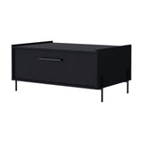Glendale Coffee Table with Flip-Down Door in Melamine, Black B128P244986