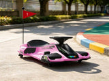 12V Pink Kids Electric Drift Go Kart Slow Start, Music, Colorful Lights 98813158