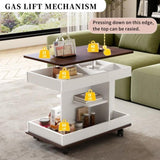 U-Can Adjustable End Table with Wheels, Modern Multifunctional Sofa Side Table with Lift-Top, N724P292505K