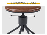 Industrial 5-Piece Bar Table and Swivel Stool Set 1 Table 4 Chairs 83.8 Inch Brown 3cm Fake Thick 56276013