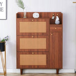 ZUN Modern minimalist storage cabinet, Japanese rattan shoe cabinet, bed top cabinet, small home W1151P147200