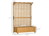 Wood Planter with Trellis for Vine Climbing-Yellow 73997519