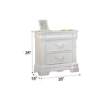 White 3-Drawer Nightstand with Hidden Top Drawer B062P209007