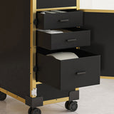 Portable Nail Art Table w/ LED Mirror, Bluetooth, Lockable Drawers, Telescopic Pole - Folding 01942131