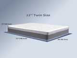 Twin Size Mattress in a Box 12 Inch Memory Foam Hybrid Mattress with Pocketed Springs Medium Firm 05382644
