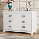 ZUN Elegant Dresser with Metal Handle and Sparkling Shiny Decoration, Storage Cabinet with 6 Drawers for WF531201AAK