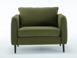 Accent Chair for Living Room, Velvet Comfy Single Sofa Chair Mid-Century Modern Armchair with 1 32033954