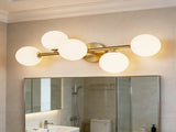 5-Light Bathroom Light Fixtures, Mid Century Modern Gold Bathroom Light Ceiling Light, 3CCT Dimmable W3775P466615