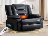 Rocker Recliner Chair with Massage and Heat for Adults,, 360&degSwivel oversize recliner chair with W1521P502262