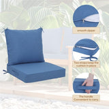 2 PCS Set 24x24 in Outdoor Deep Seat Cushion- Waterproof Fade-Resistant Patio Furniture Cushions 16223426