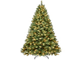 7ft Pre-Lit PVC Christmas Tree 400 UL Lights, 1072 Tips, Auto-Unfold Memory Wire, Easy Assembly T3637P338367