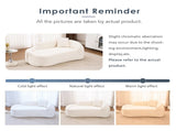 LY-048 Compression Curved Chaise Longue Chair Indoor, Modern Chenille Loveseat Couch with Deep Seat W2231P401698