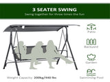 3-Seat Patio Swing Chair-Gray 56492495