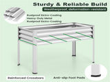 3-in-1 Metal Raised Garden Bed with Mini Greenhouse Cover, Elevated Planter Box - Silver 90410085