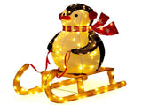 2.2FT Lighted Penguin Riding Sleigh Christmas Decorations, Pre-lit Holiday Decor with 130 Warm White 67325185