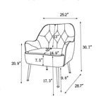 ZUN Modern Mid Century Chair Linen Sherpa Armchair for Living Room Bedroom Office Easy Assemble W1361105174